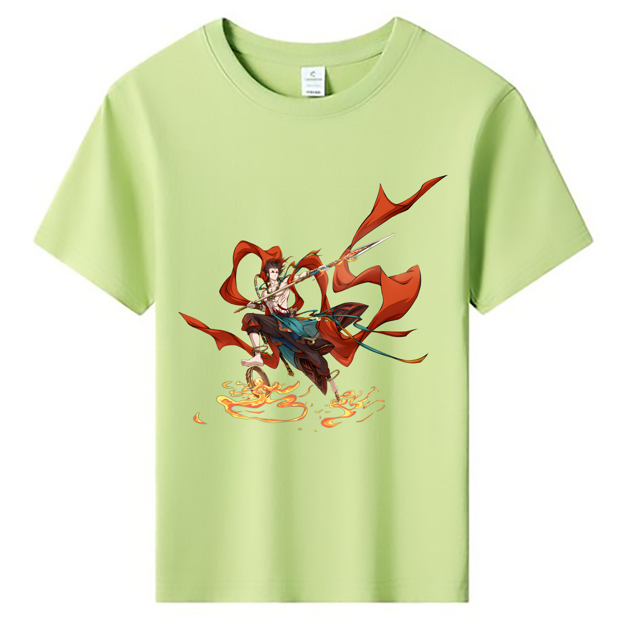 （画像用） Ne Zha 2 ナタ 魔童の大暴れ 綿100％キッズTシャツ（フロントプリント）